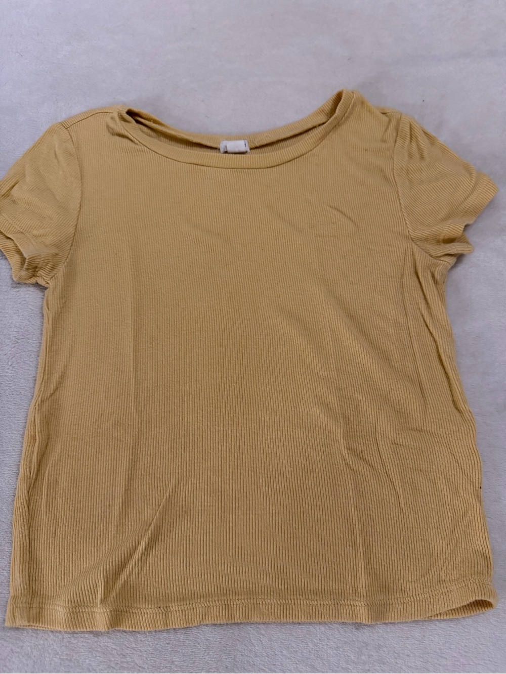 Garage Women's Ribbed Short Sleeve Tee - Mustard Yellow